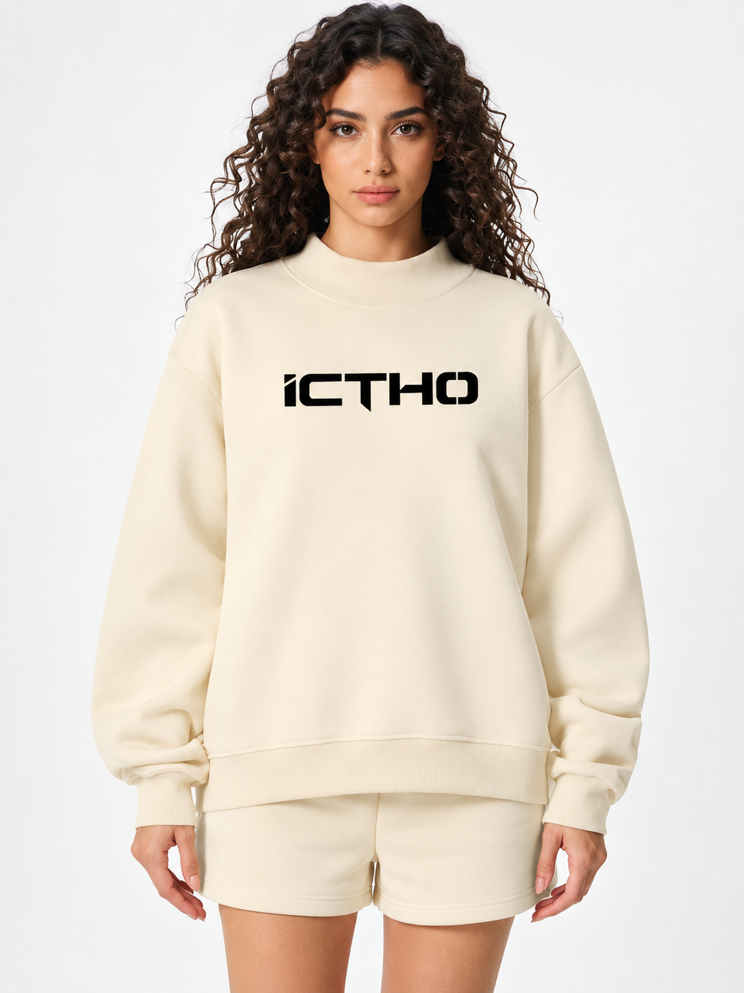 ICTHO Essential Fleece Mock-Neck Sweatshirt
