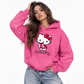 Pink Hello Kitty Sunfade Fleece Hoodie Y2K Streetwear - ICTHO