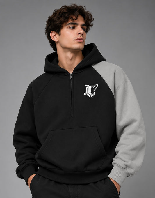 ICTHO Color-Block Fleece Hoodie